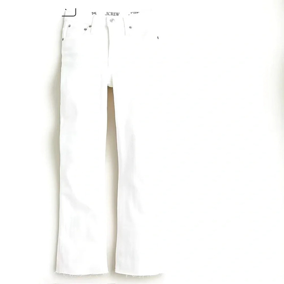 New J Crew 9” Demi Boot Crop Jeans White Wash Size 33 - Picture 2 of 11